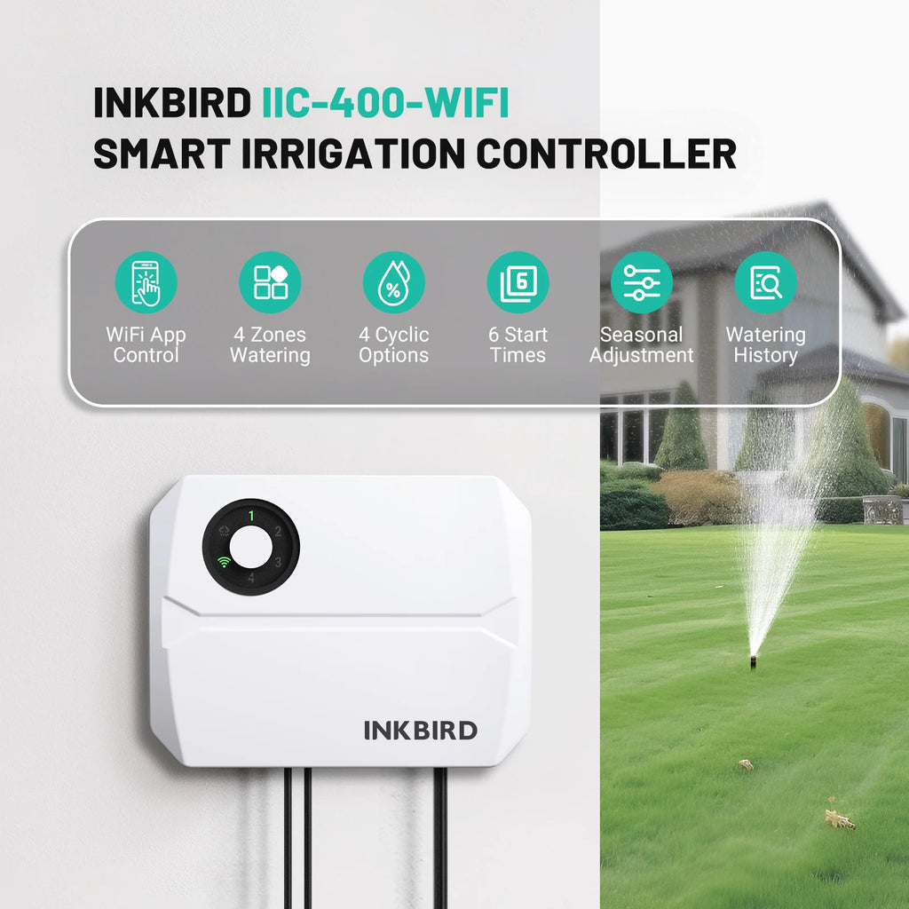 INKBIRD 4/6/8 Zones Wifi Smart Irrigation Controller Automatic Manual Watering APP Controll Wireless Sprinkler Controller EUPlug