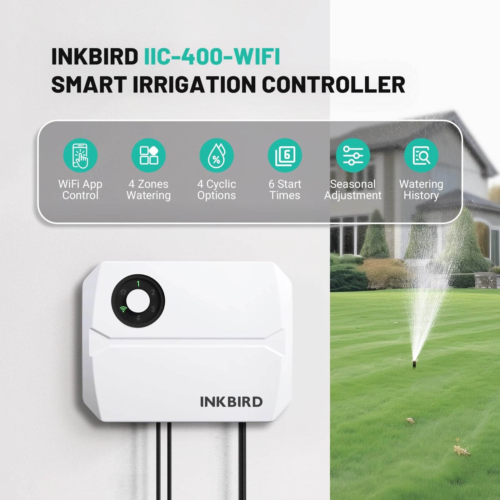 INKBIRD 4/6/8 Zones Wifi Smart Irrigation Controller Automatic Manual Watering APP Controll Wireless Sprinkler Controller EUPlug