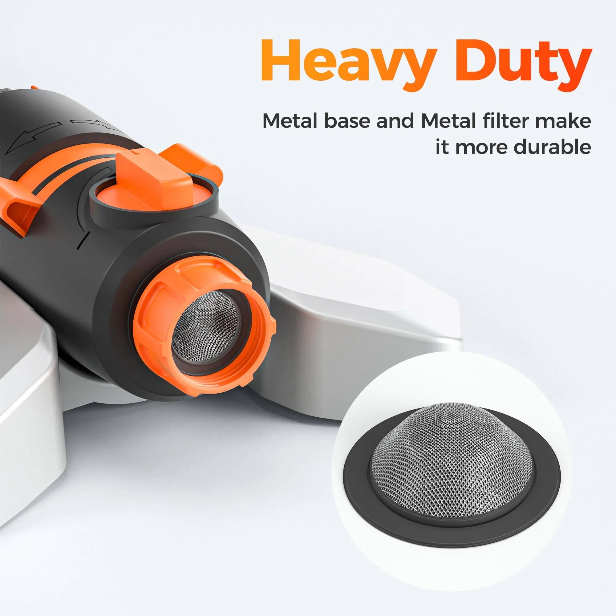 Turbo Oscillating Water Sprinkler 17 Nozzles Heavy Duty Metal Base Built-in Filter Adjustable Width/Range/Flow Rate