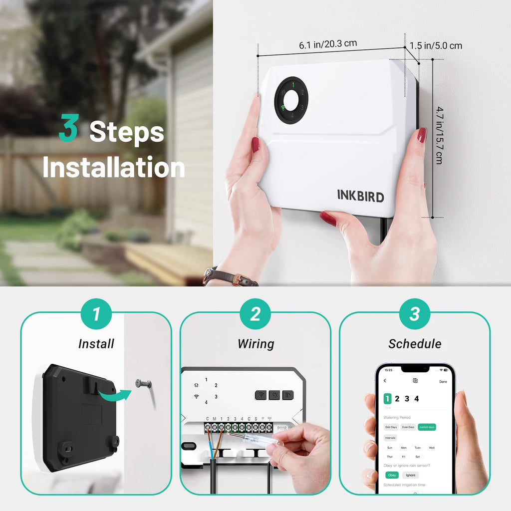 INKBIRD 4/6/8 Zones Wifi Smart Irrigation Controller Automatic Manual Watering APP Controll Wireless Sprinkler Controller EUPlug
