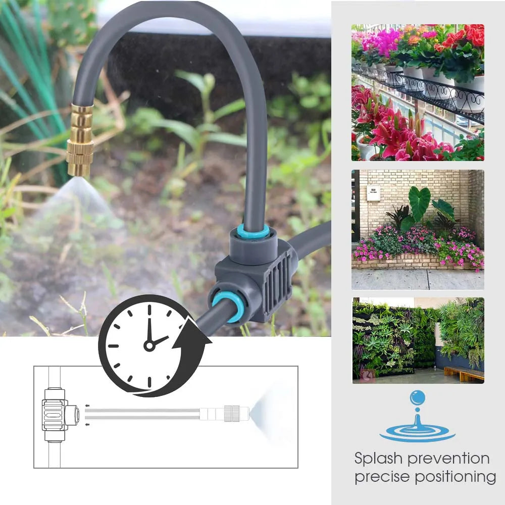 Dual Zone Independent Smart LCD Display Garden Watering Timer Atomization Spray Kit Mist Cooling System Irrigation Controller