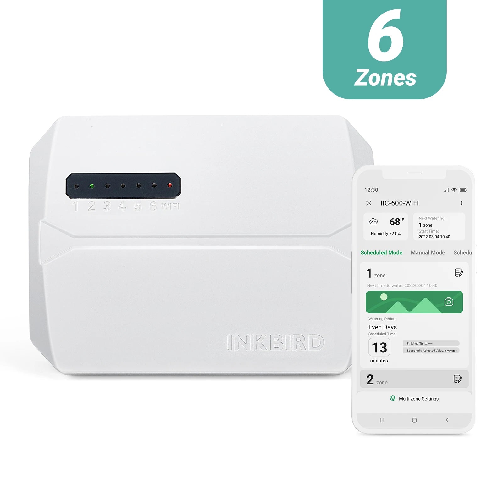 INKBIRD 4/6/8 Zones Wifi Smart Irrigation Controller Automatic Manual Watering APP Controll Wireless Sprinkler Controller EUPlug