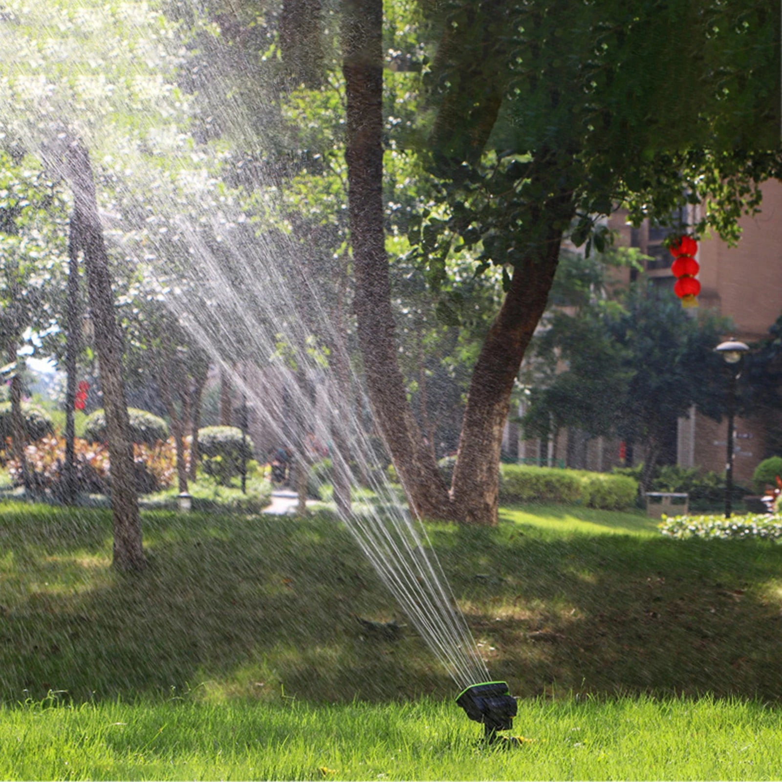 16 Hole 180° Rotating Garden Sprinkler Lawn Irrigation Water Sprayer Adjustable Coverage Patio Yard Watering