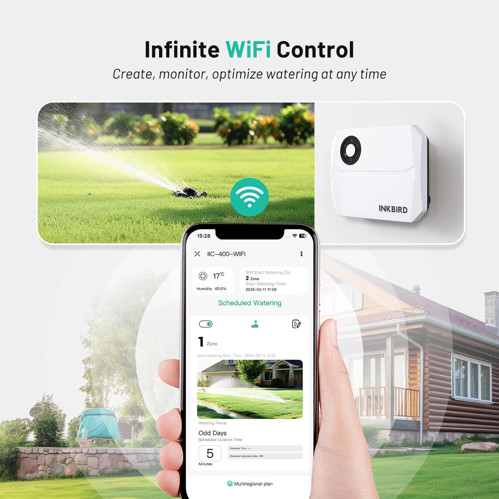 INKBIRD 4/6/8 Zones Wifi Smart Irrigation Controller Automatic Manual Watering APP Controll Wireless Sprinkler Controller EUPlug